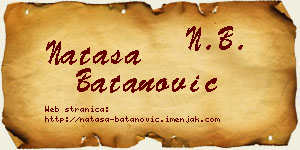 Nataša Batanović vizit kartica